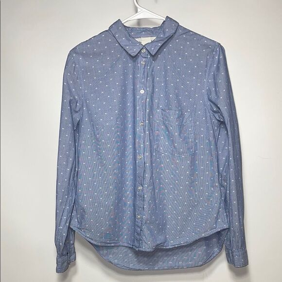 H&M Blue Casual Button Down Shirt Relaxed Fit - Picture 1 of 7